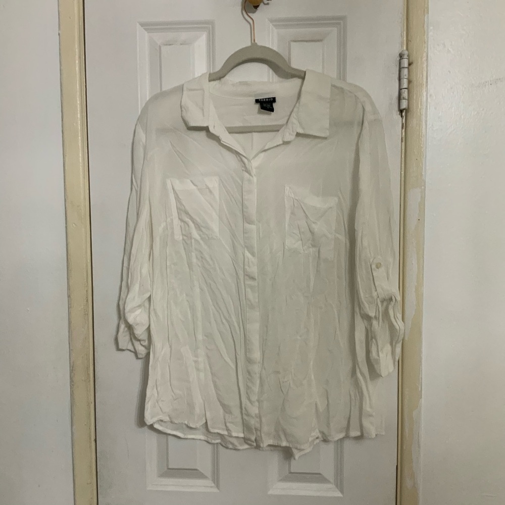 White button up top